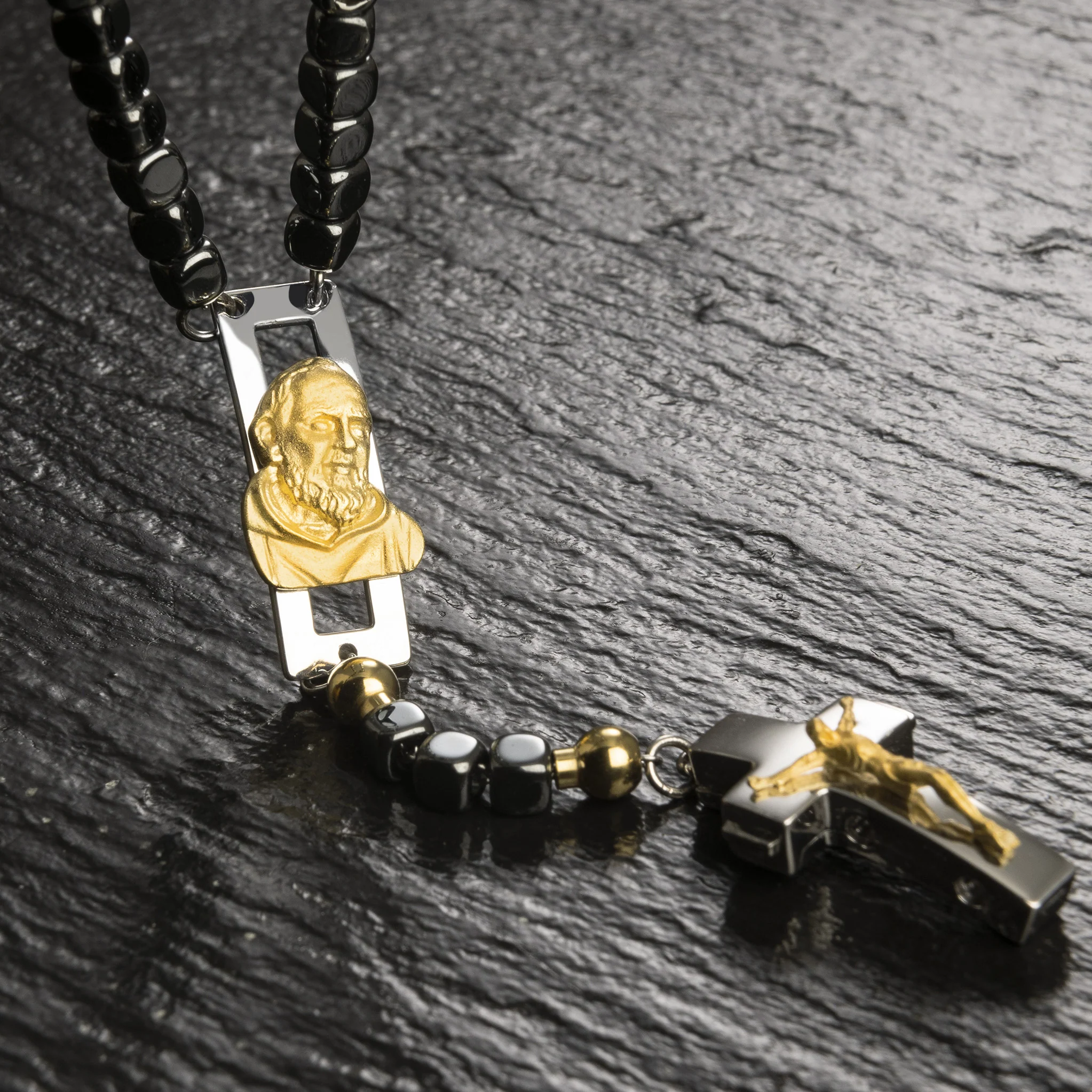 DEVOTIONAL ROSALET® - SQUARE POLISHED HEMATITE BEADS - Image 33