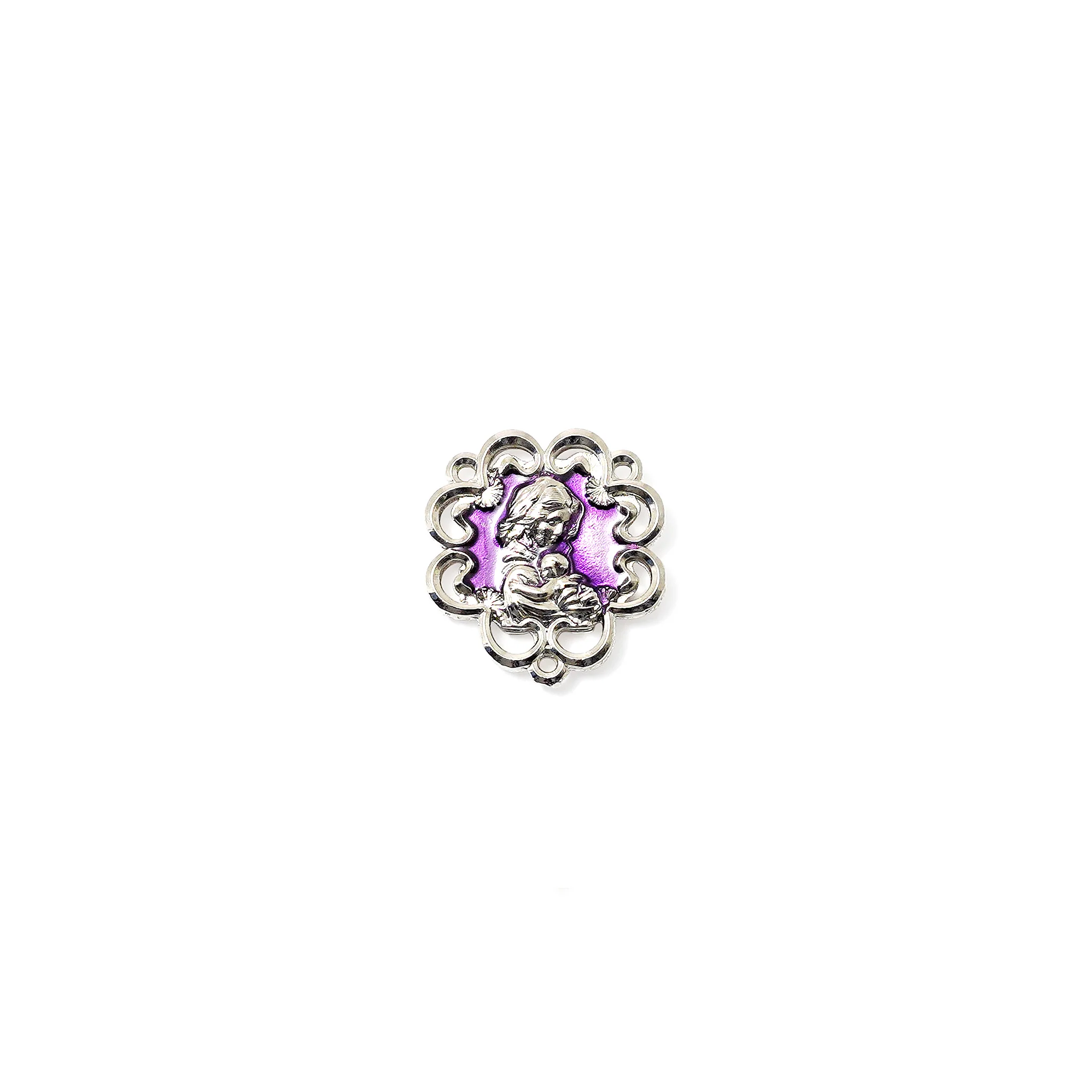 Mary's Motherly Love Collection Lilac & Silver Rosary - Image 3