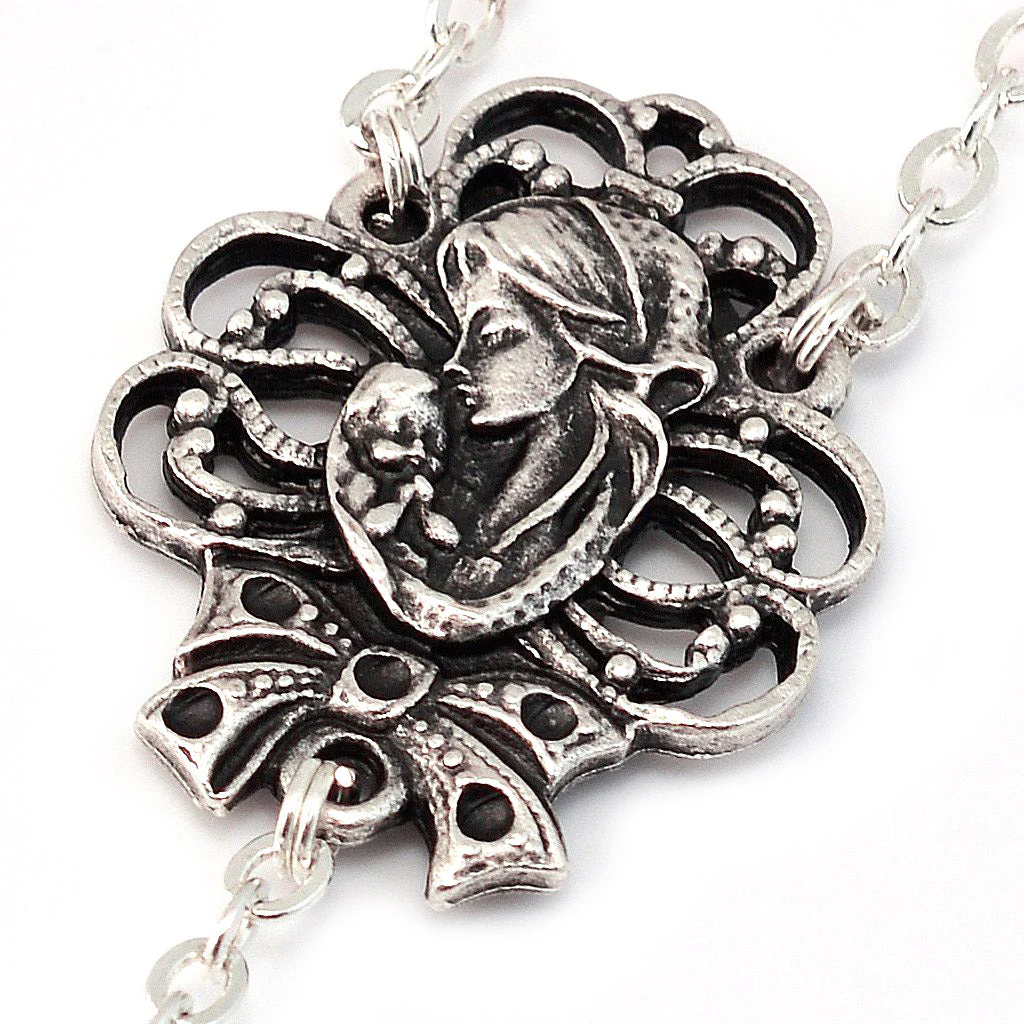 Mary's Motherly Love Collection Turquoise & Silver Rosary - Image 3
