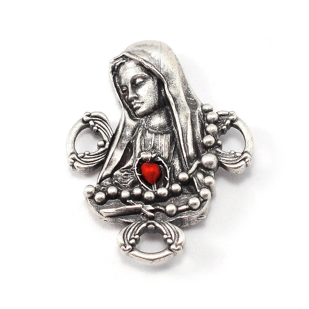 Our Lady of Fatima Rosary with Red & White Beads - Image 4