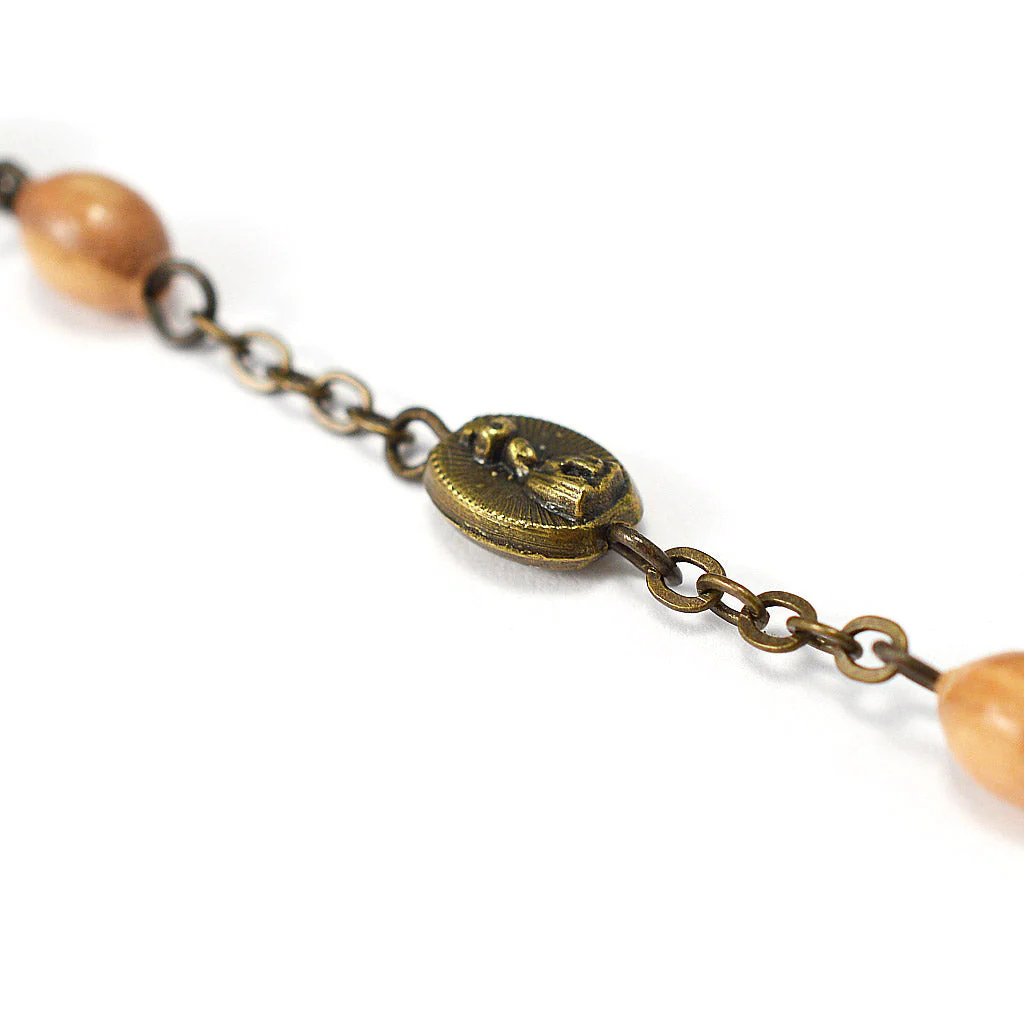Our Lady of Fatima Rosary with Italian Olivewood Beads - Image 6
