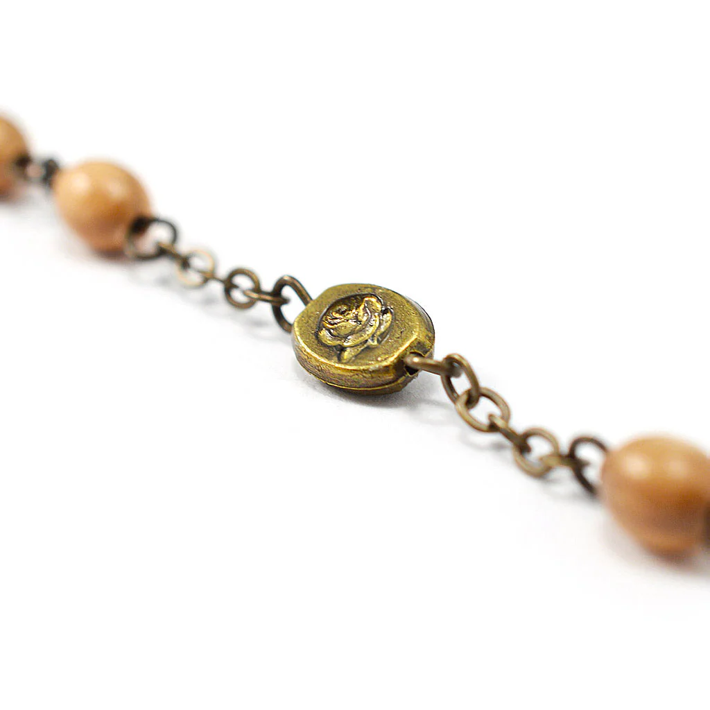 Our Lady of Fatima Rosary with Italian Olivewood Beads - Image 7