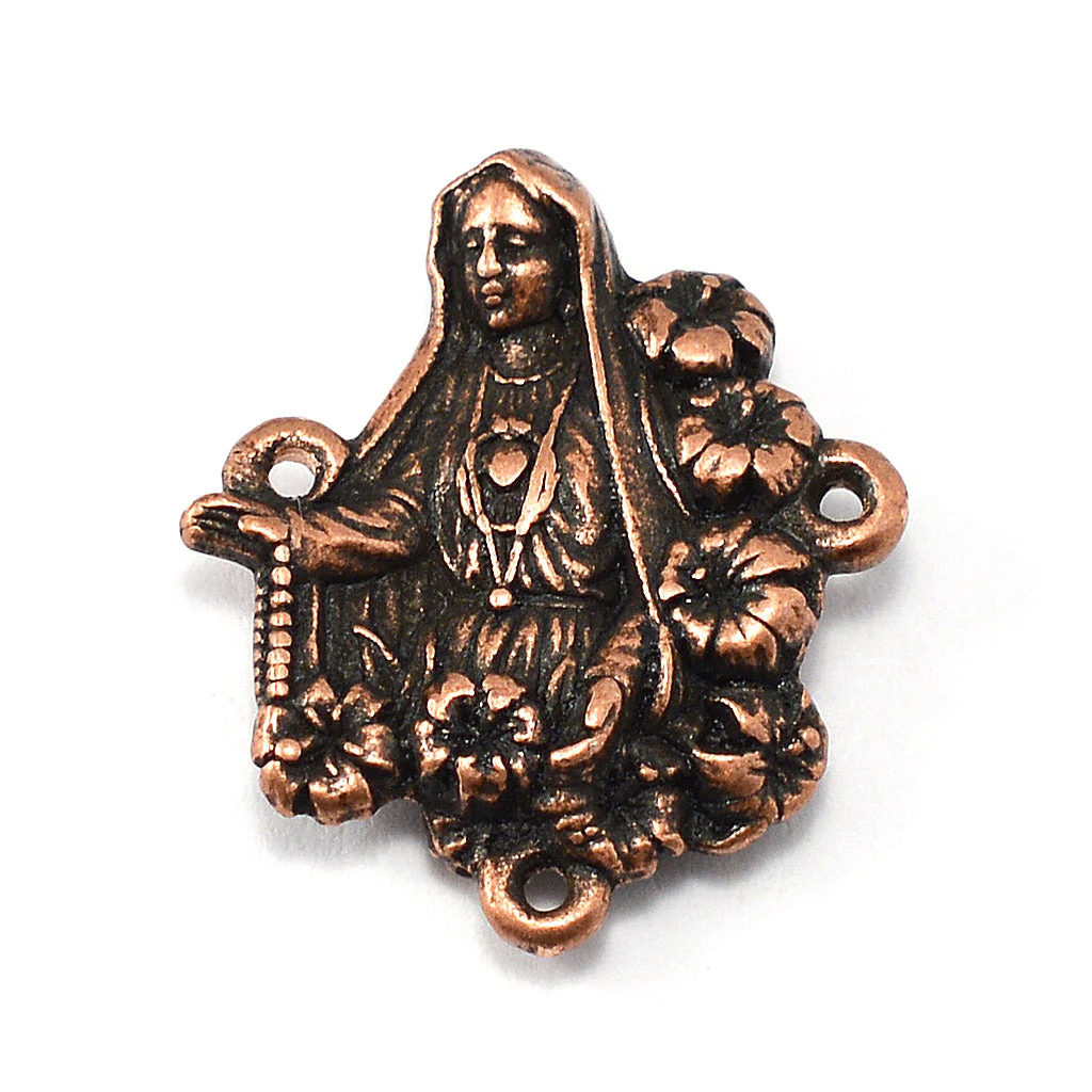 Our Lady of Fatima Rosary with Italian Wood Black Beads - Image 4