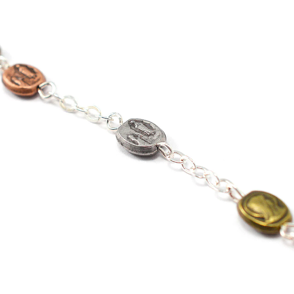 Our Lady of Lourdes 160th Anniversary Tricolor Medal Rosary - Image 6