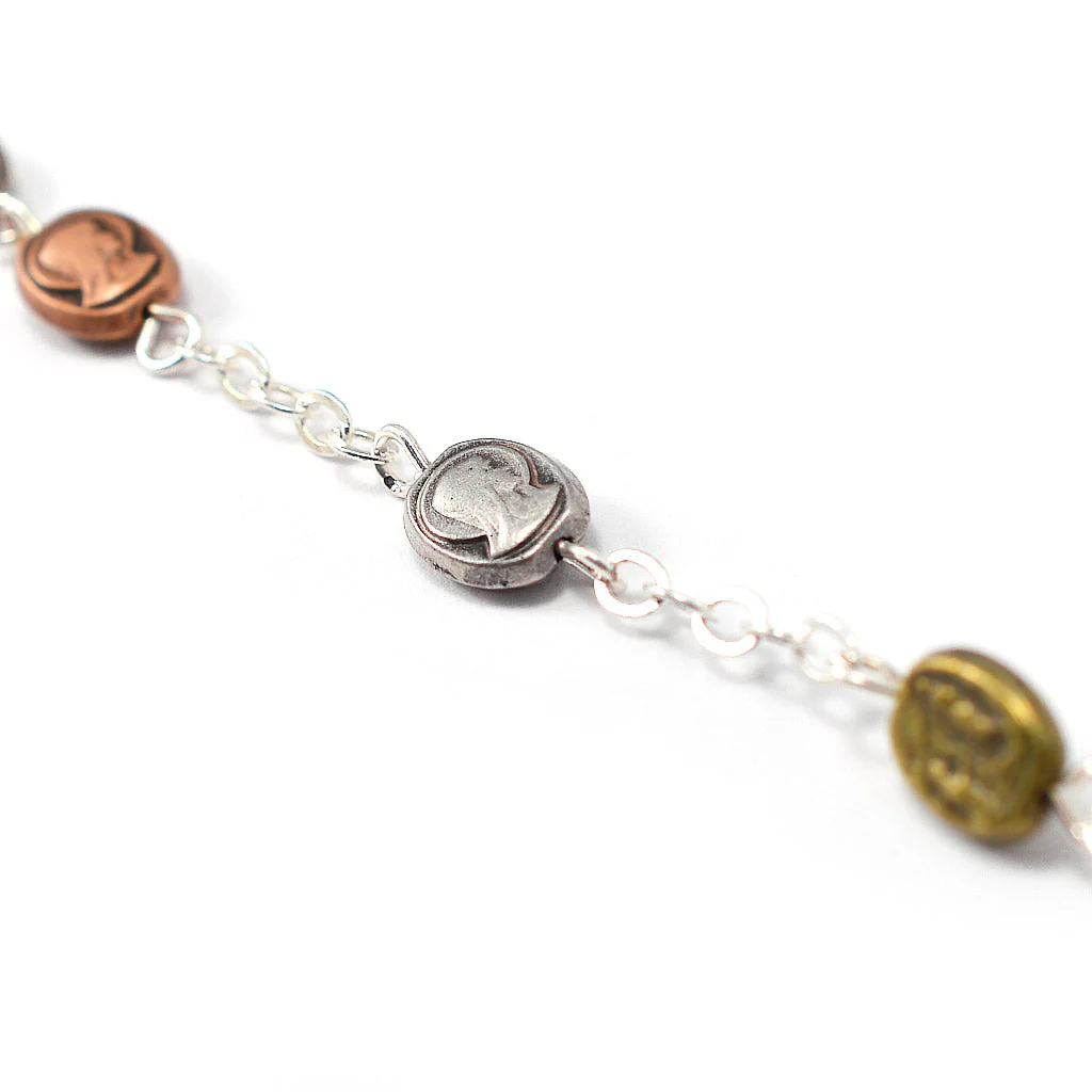 Our Lady of Lourdes 160th Anniversary Tricolor Medal Rosary - Image 7