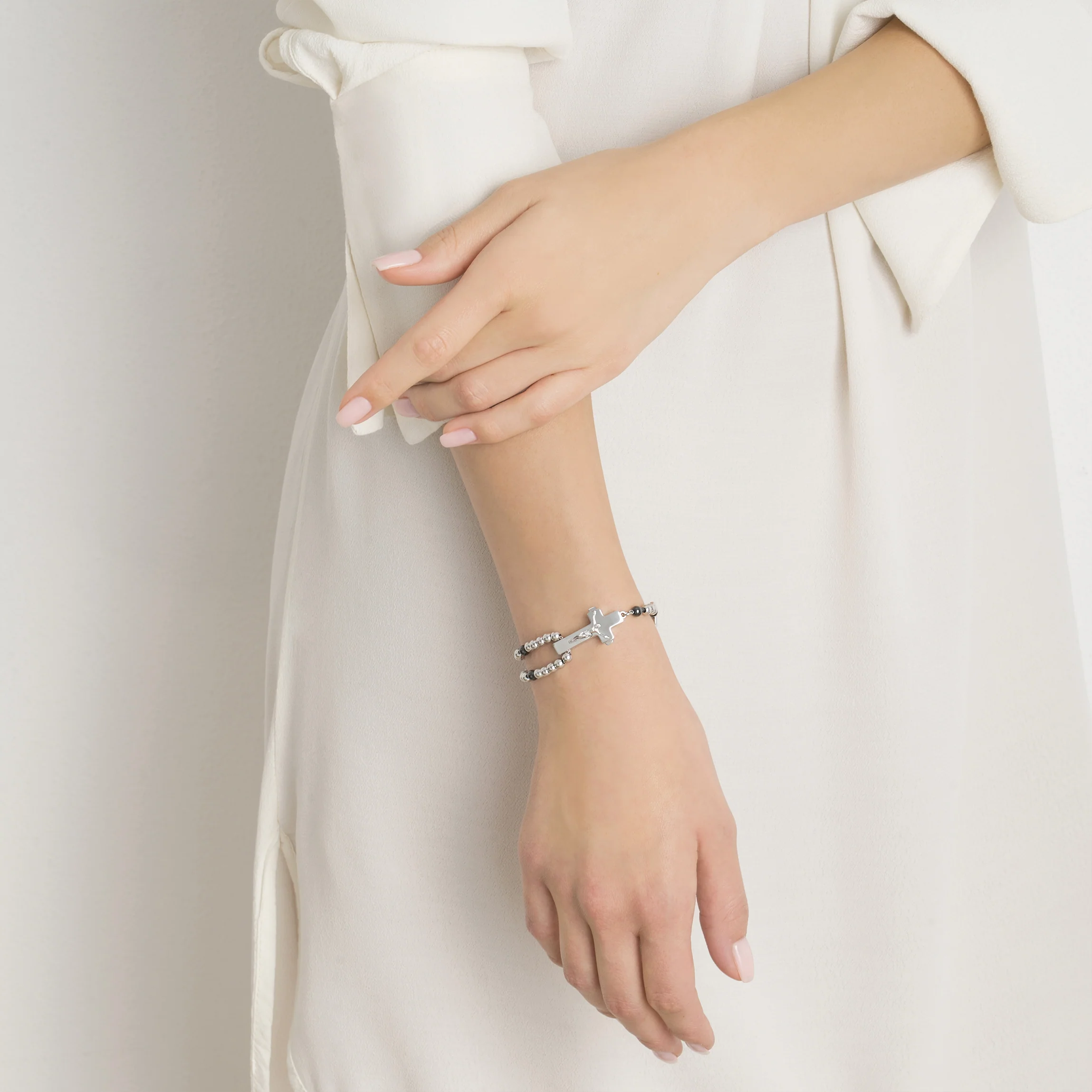 ROSALET® ROUND RHODIUM BEADS, STERLING SILVER & DARK RUTHENIUM PATER, TRADITIONAL - Image 5