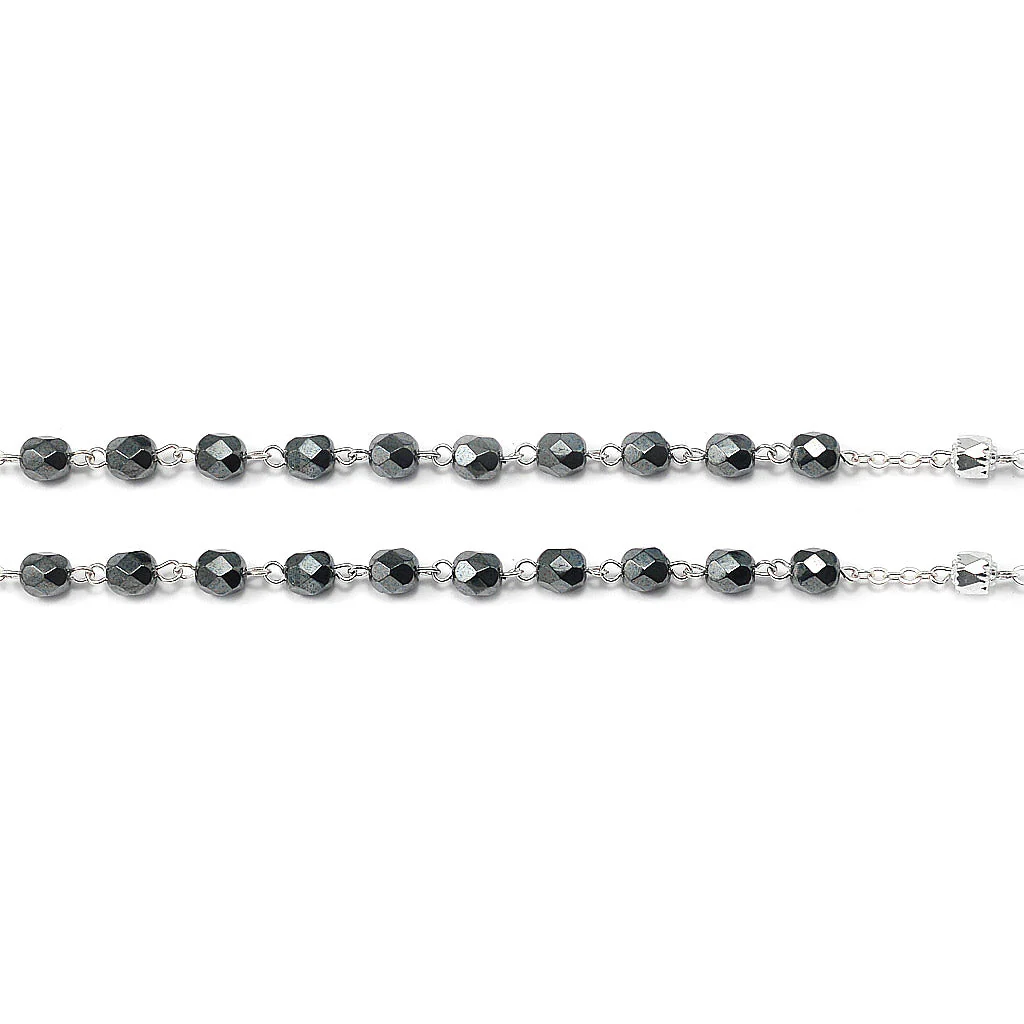Rosaries for Men in Antique Silver with Faceted Beads - Image 7
