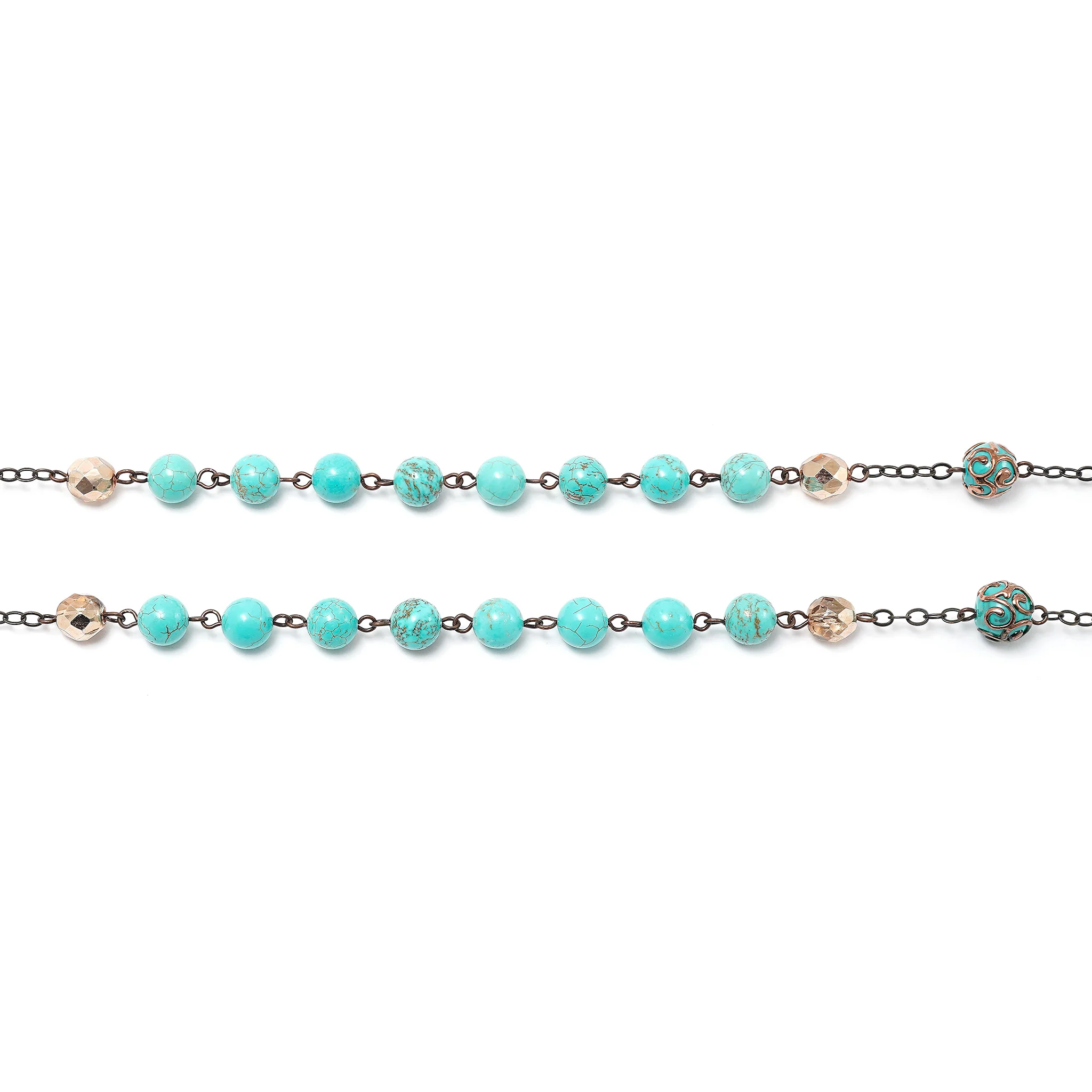 Rosaries for the Family with Aulite Turquoise beads & Copper - Image 6