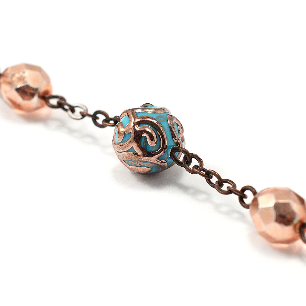 Rosaries for the Family with Aulite Turquoise beads & Copper - Image 7