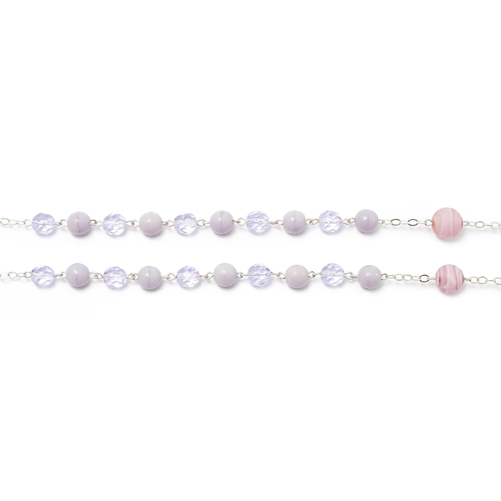 Madonna Roses & Lilac Murano Rosary - Image 6