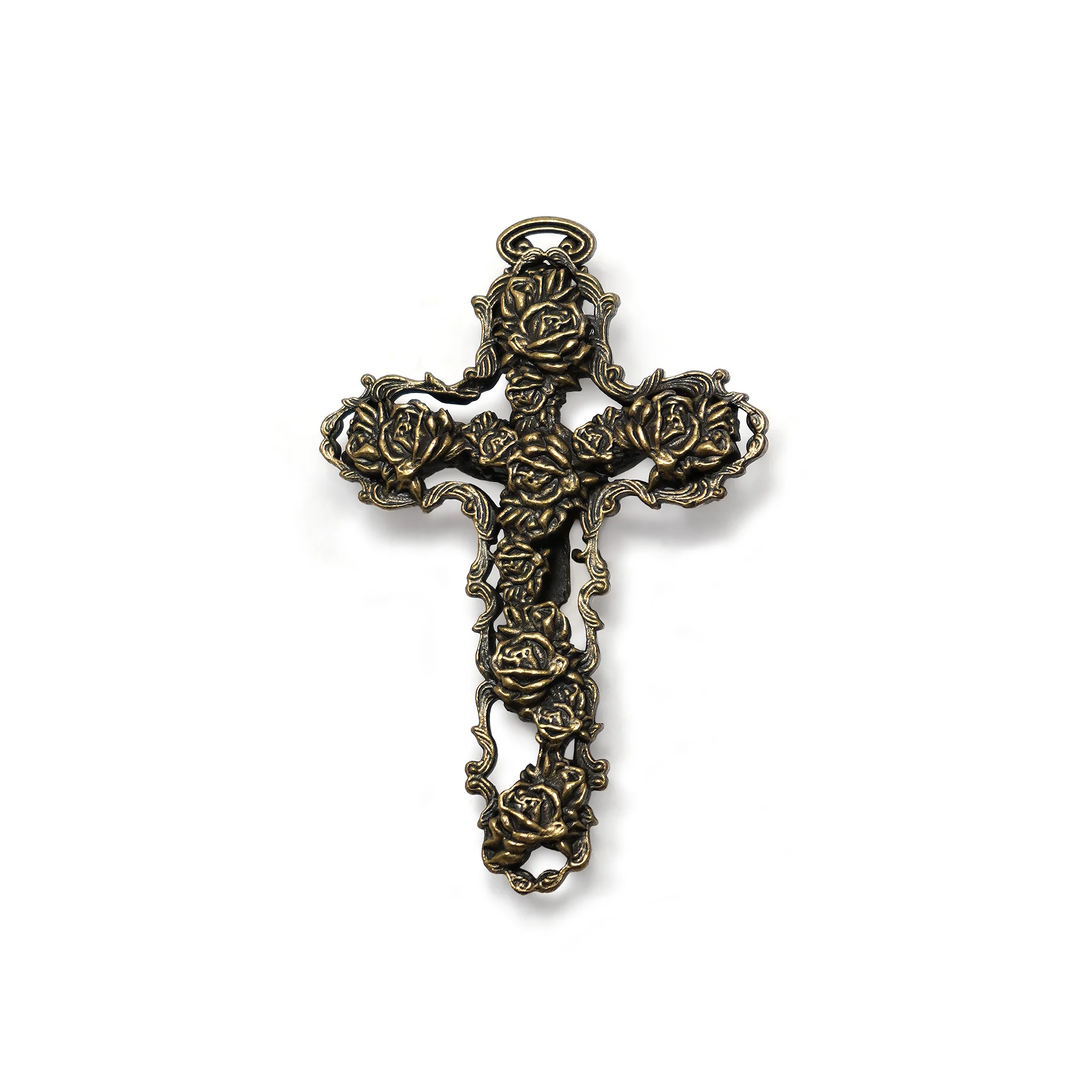 Madonna Roses in Bronze with White Murano Glass Rosary - Image 3