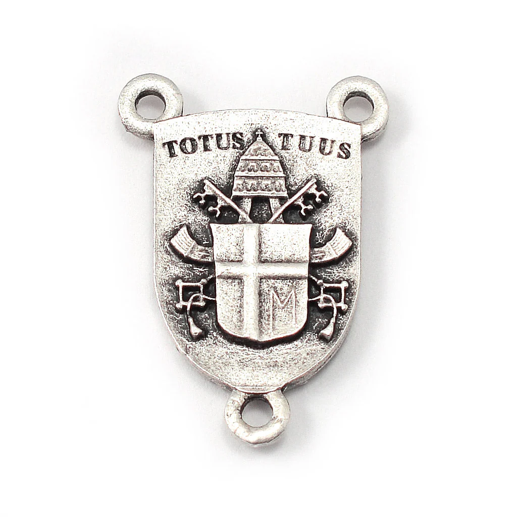 Saint John Paul II Rosary, Blush & Silver - Image 5