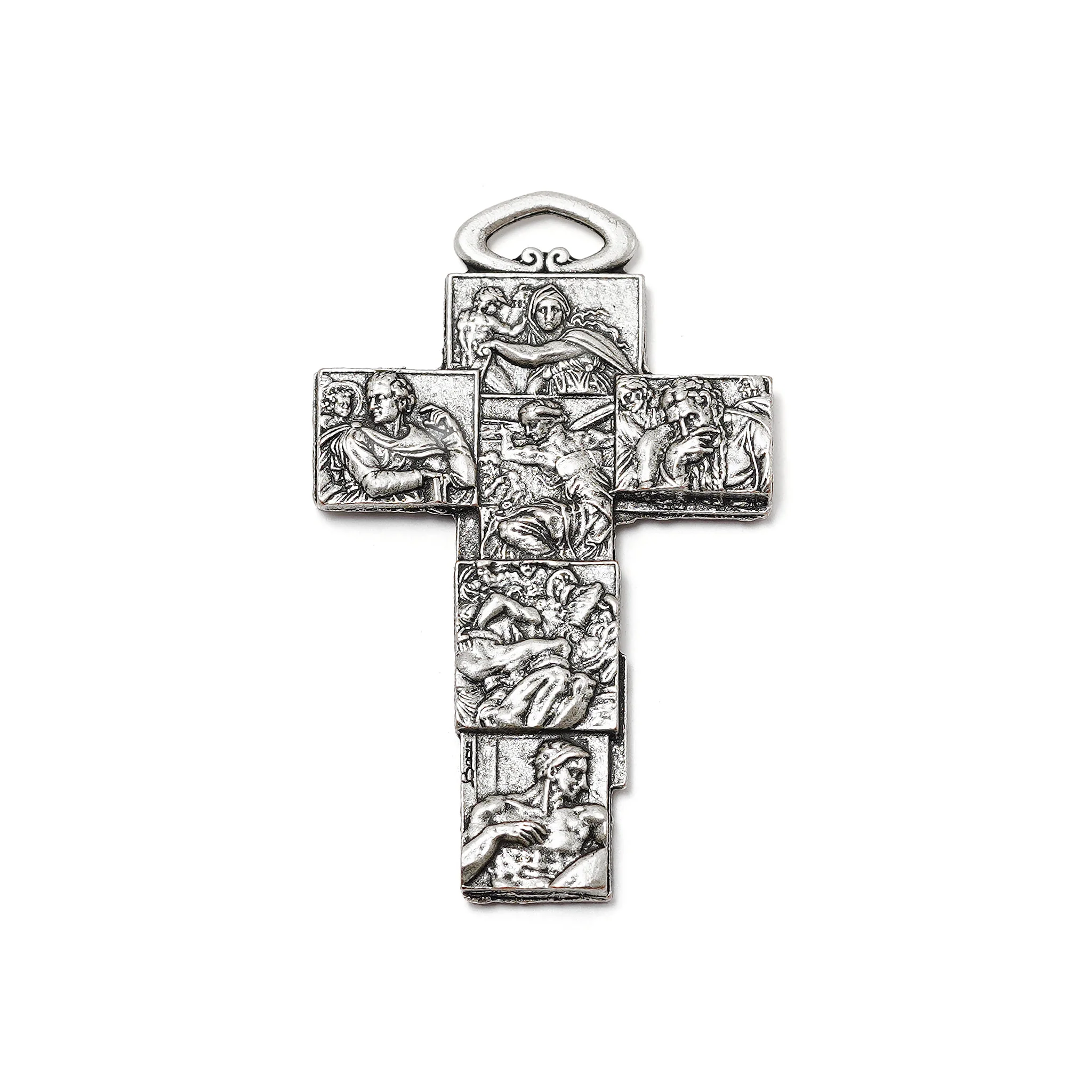 The Sistine Chapel Rosary in Antique Silver with Genuine Murano Glass Beads - Image 3