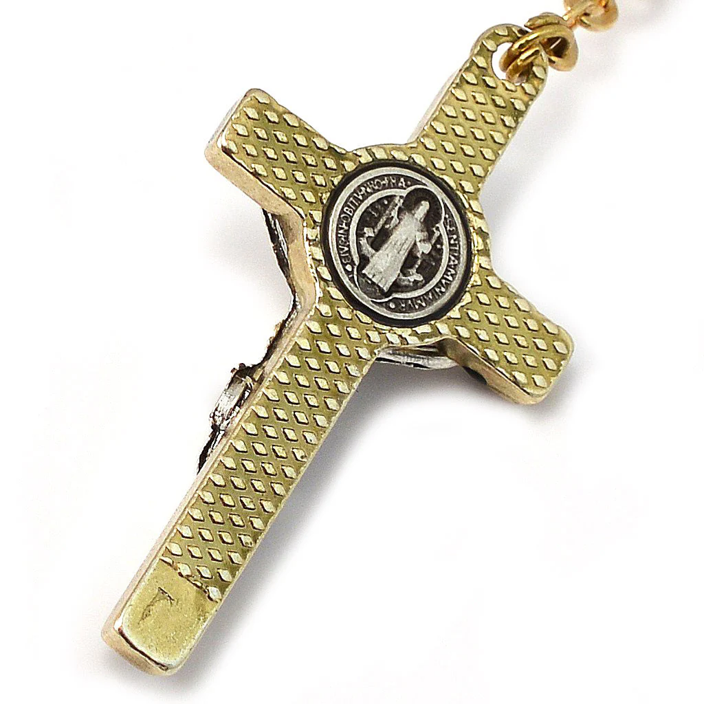 Saint Benedict Rosary with Black Italian Wood & Gold - Image 3
