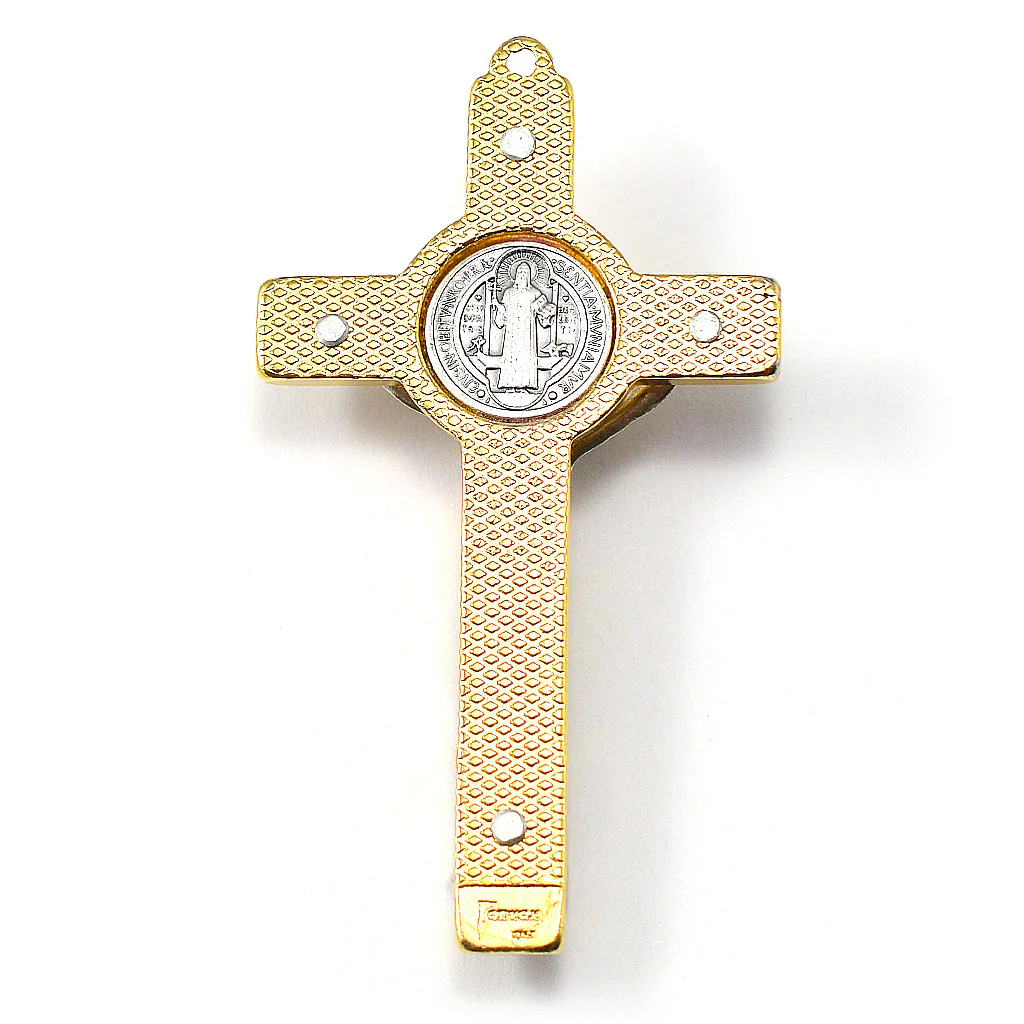 Saint Benedict Booklet Rosary with Italian Wood Beads & Gold - Image 3