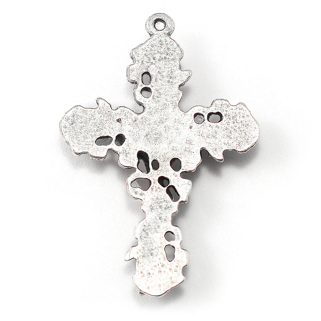 Saint Therese of Lisieux Red & Silver Roses Rosary - Image 3