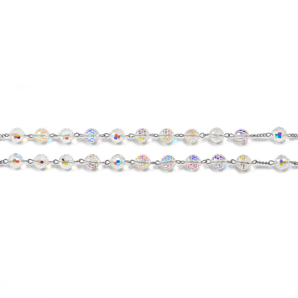 Aurora Borealis Crystal Rosary with Sterling Silver - Image 6