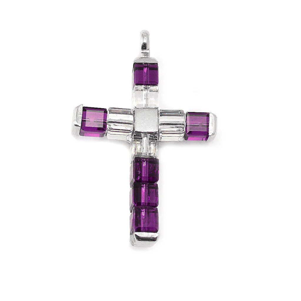 Crystal Heart Rosary with Amethyst & Sterling Silver - Image 3