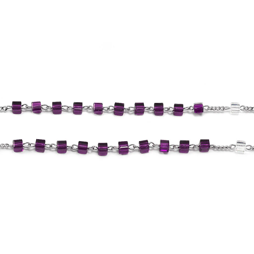 Crystal Heart Rosary with Amethyst & Sterling Silver - Image 6