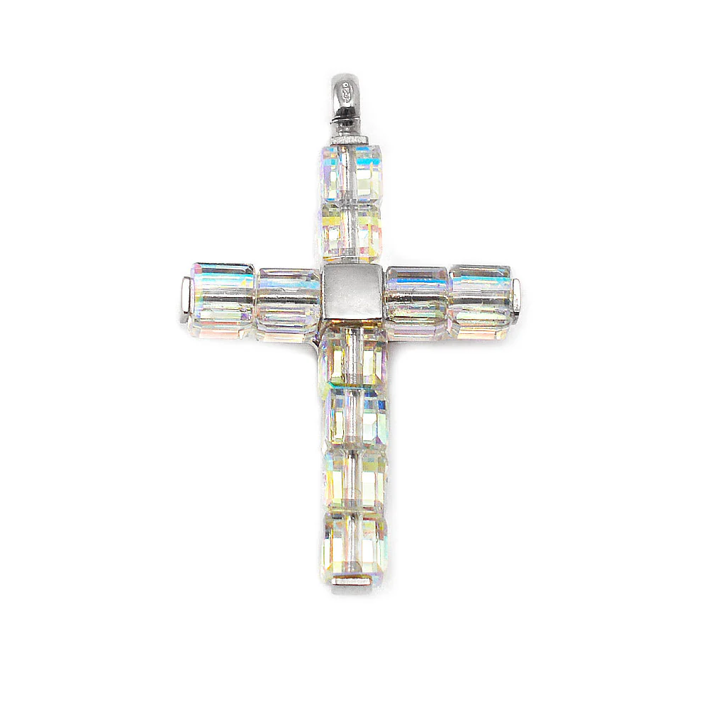 Aurora Borealis Crystal Rosary with Iridescent Sterling Silver - Image 3