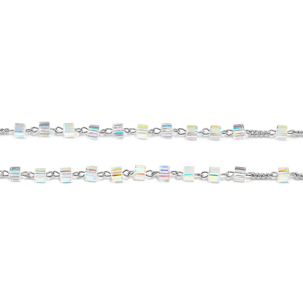 Aurora Borealis Crystal Rosary with Iridescent Sterling Silver - Image 6