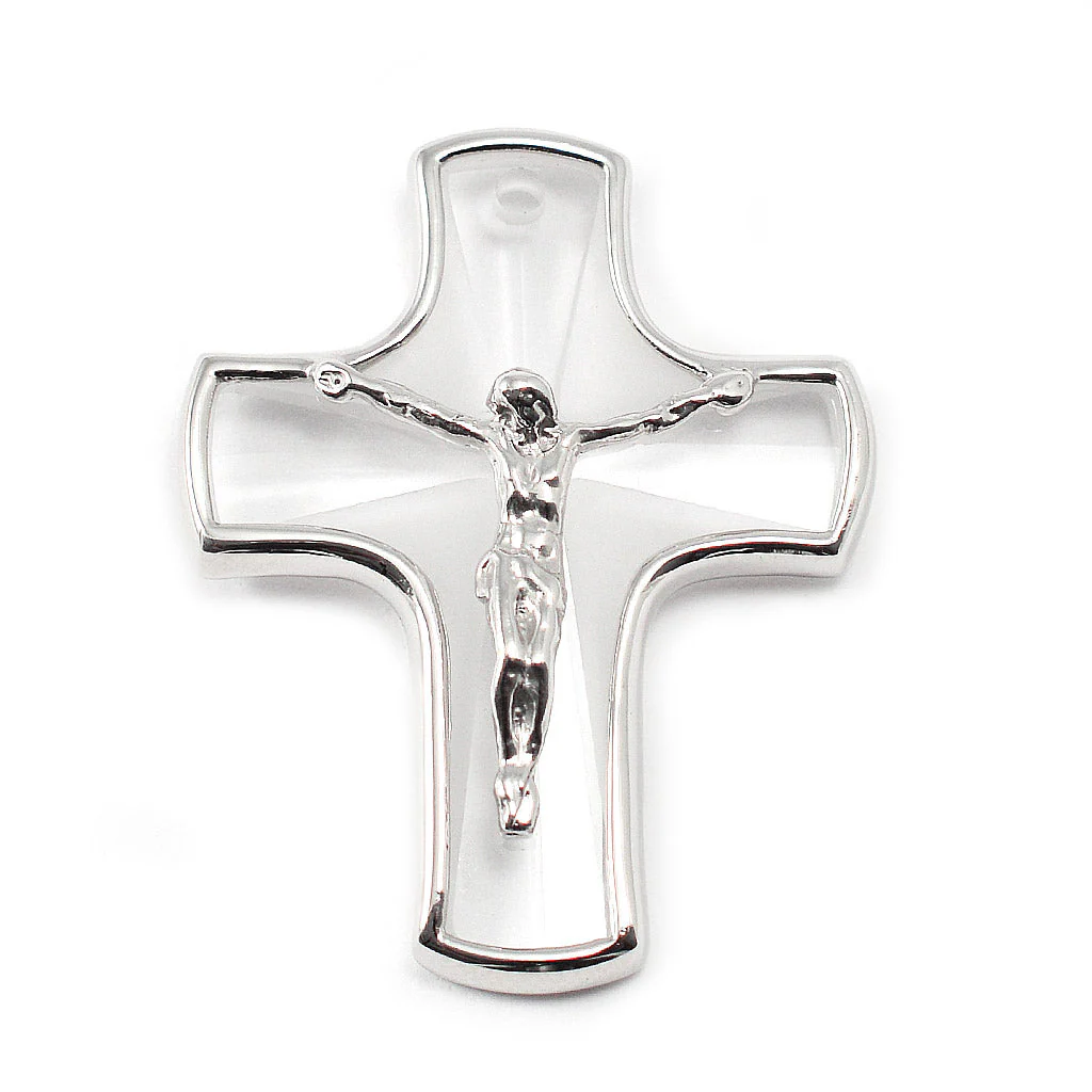 Crystal Cross Pendant with Sterling Silver, Large - Image 3