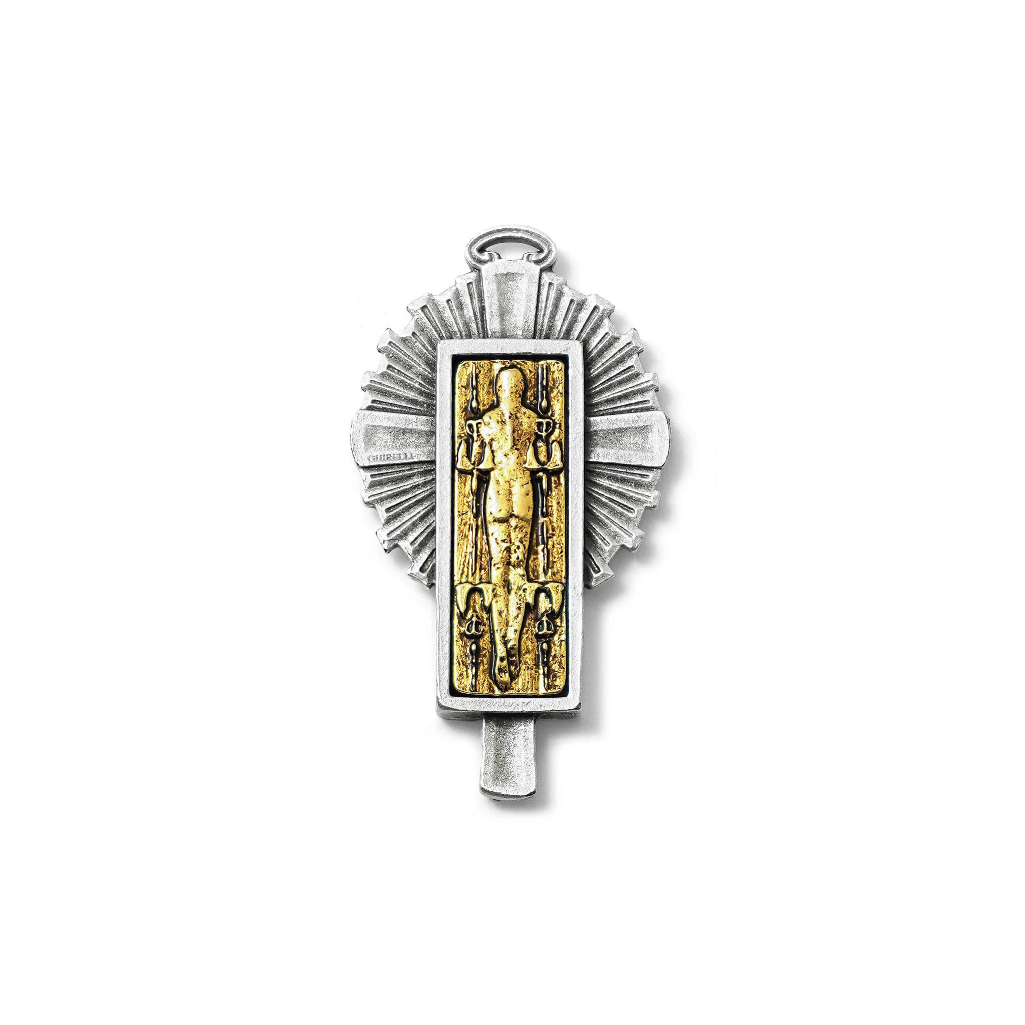 The Holy Shroud Rosary in Antique Silver & Gold - Image 4