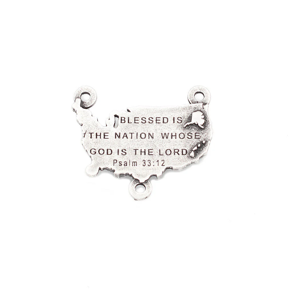 The USA Rosary - Silver with Black Glass - Image 5