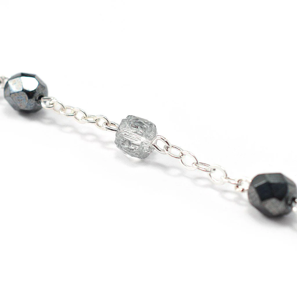 The Sistine Chapel Rosary in Silver with Black Crystal Beads - Image 5